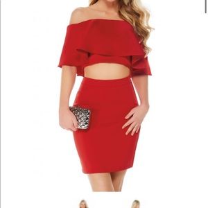 Red 2 piece homecoming dress